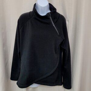 Athleta Cozy Karma Asym Pullover Sweatshirt Women's Size Small Black